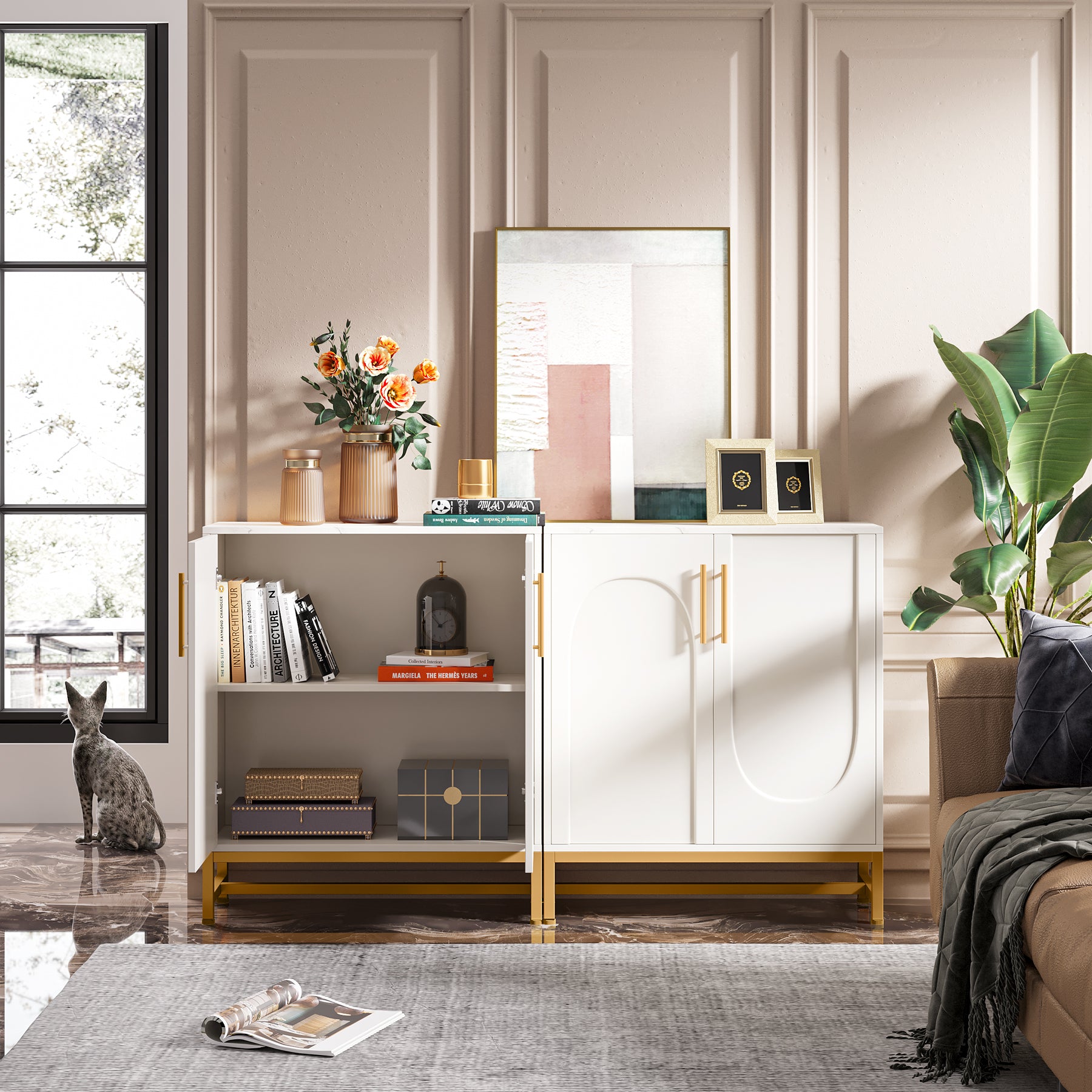 Sideboard Buffet Cabinet with with Adjustable Shelf
